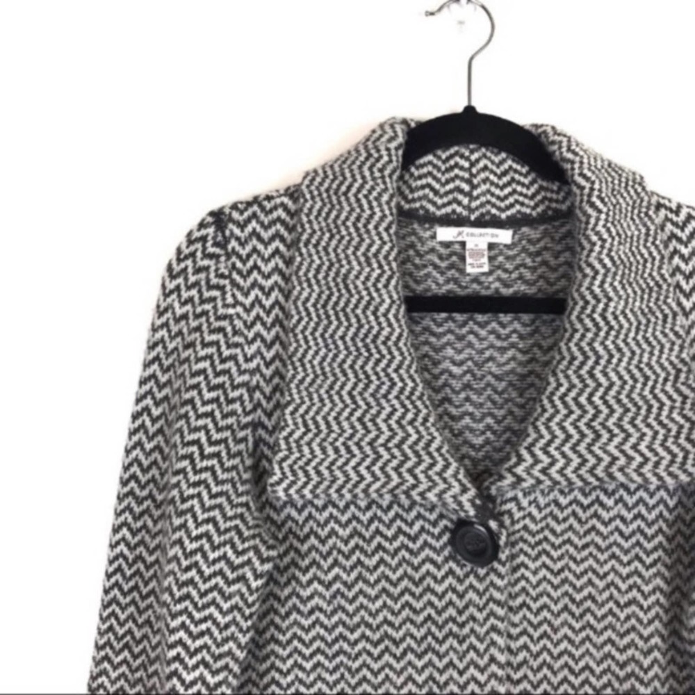 JM Collection M Wool Blend Chevron Striped Sweater - Picture 5 of 6